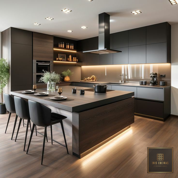 kitchen in brown tones
