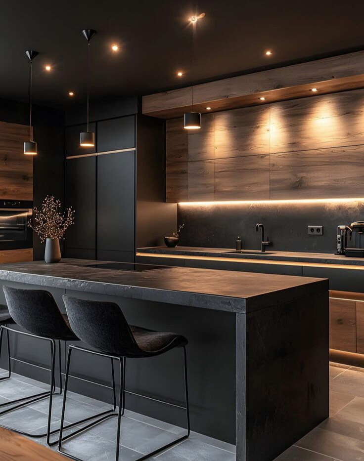 kitchen in brown tones